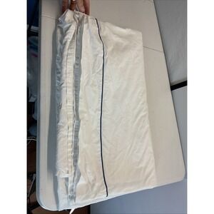 NEW open bag FRETTE King Flat Sheet crisp white‎ blue piping